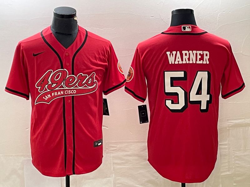 Men San Francisco 49ers #54 Warner Red Nike 2023 Co Branding Game NFL Jersey style 1